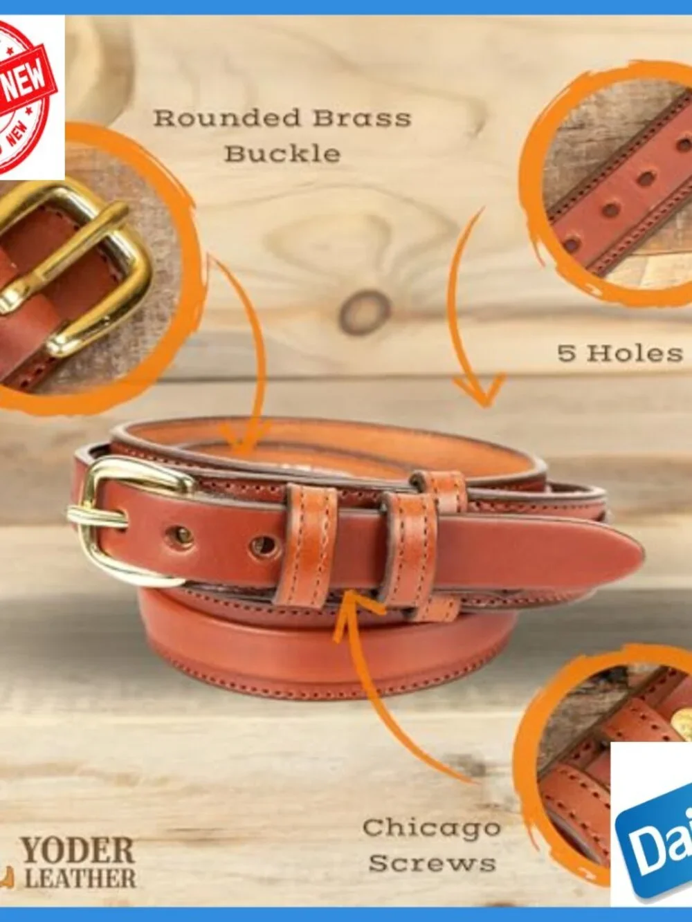 Men's English Bridle Leather Ranger Belt 1 1/4
